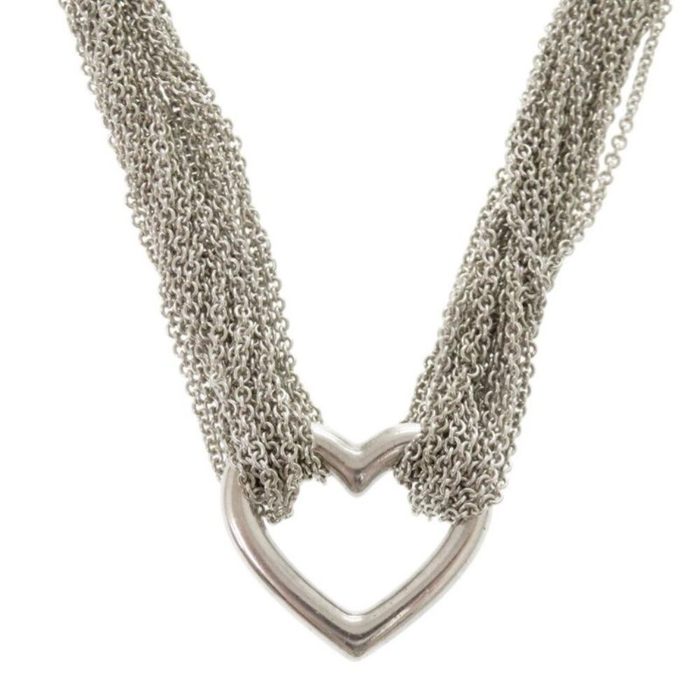 Tiffany & Co Open Heart Toggle Silver 925 Necklace 027